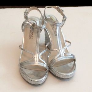 Michael Kors Silver Wedge Sandals